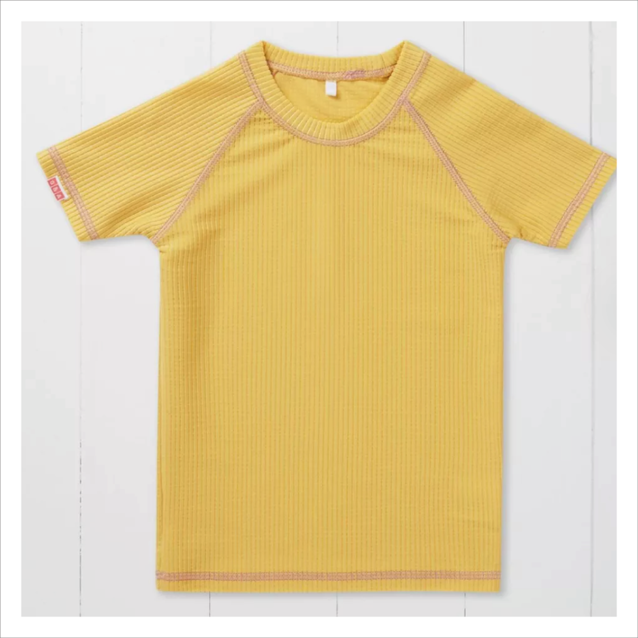 Grass + Air Rash Vest -  Ochre Short Sleeve