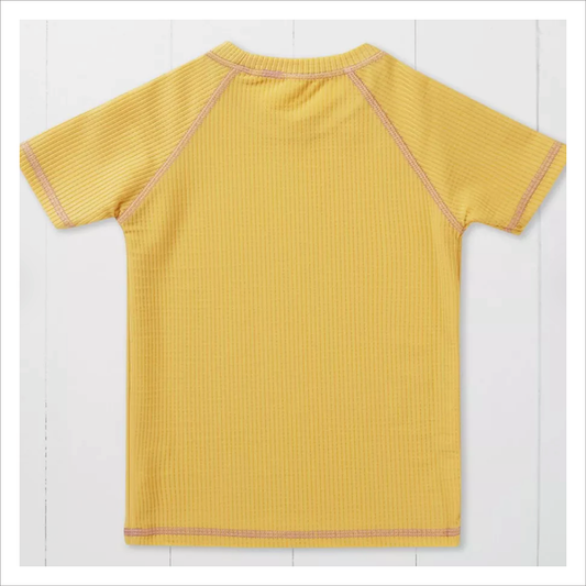 Grass + Air Rash Vest -  Ochre Short Sleeve