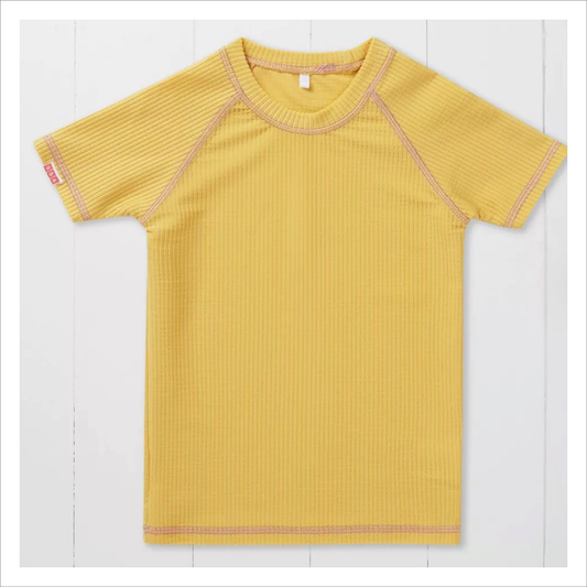 Grass + Air Rash Vest -  Ochre Short Sleeve