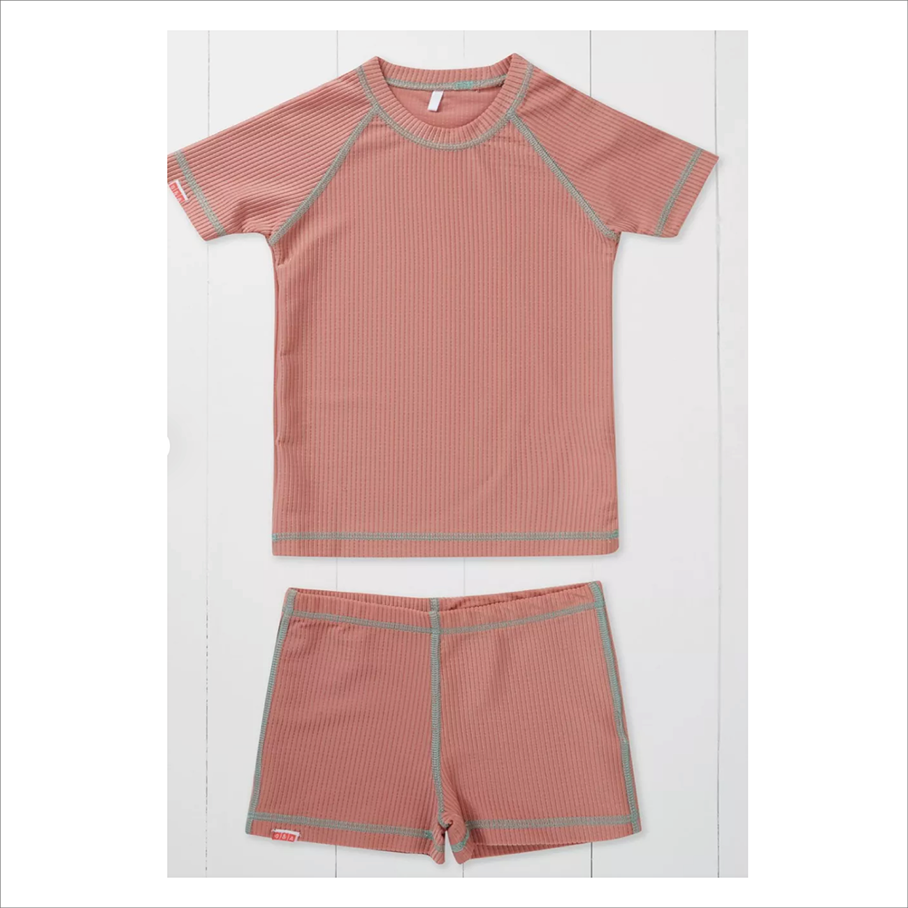 Grass + Air Rash Vest -  Rose Short Sleeve