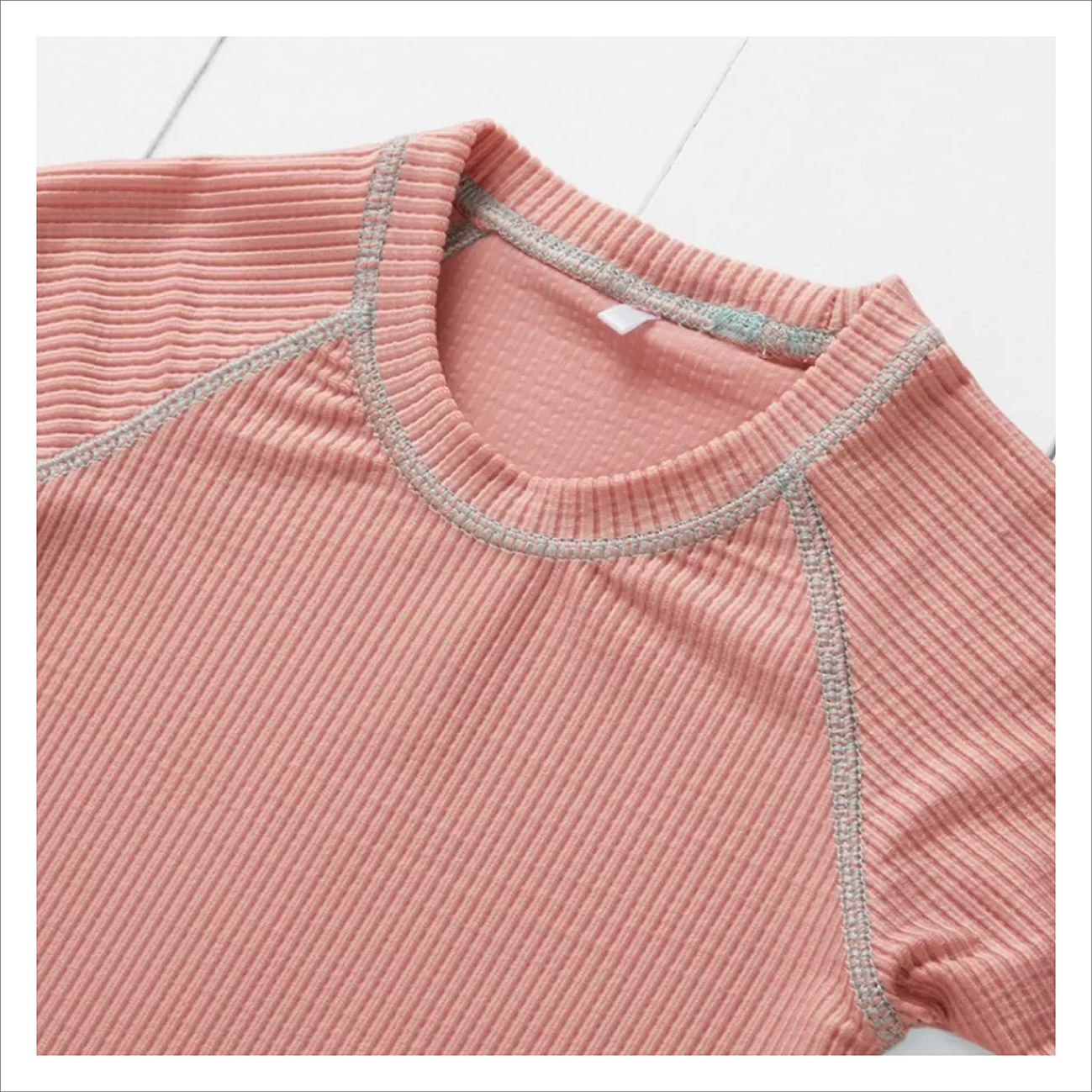 Grass + Air Rash Vest -  Rose Short Sleeve