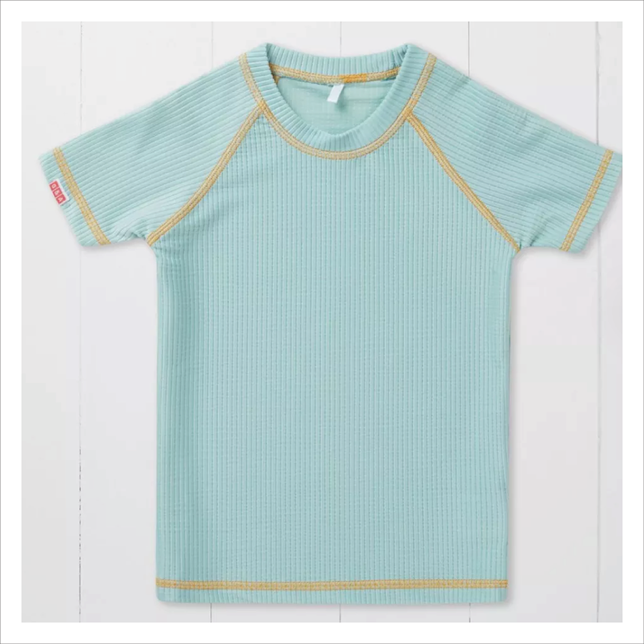 Grass + Air Rash Vest -  Pistachio Short Sleeve