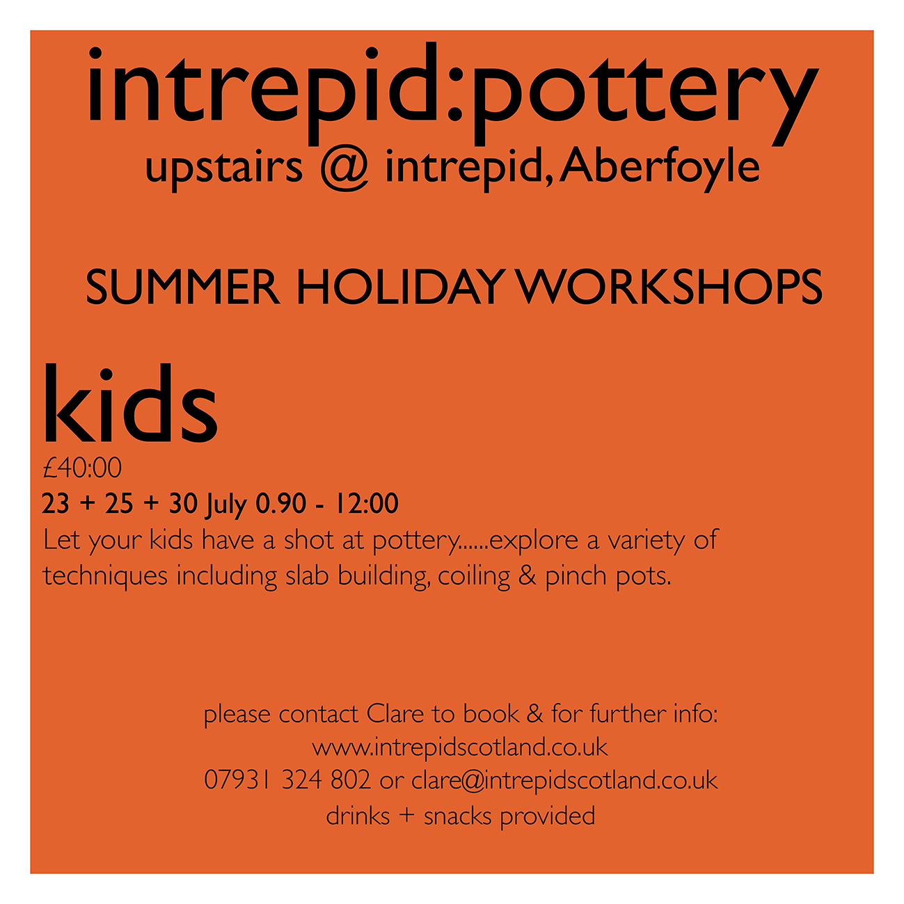 Kids Pottery Workshops (23 /25/ 30 July)