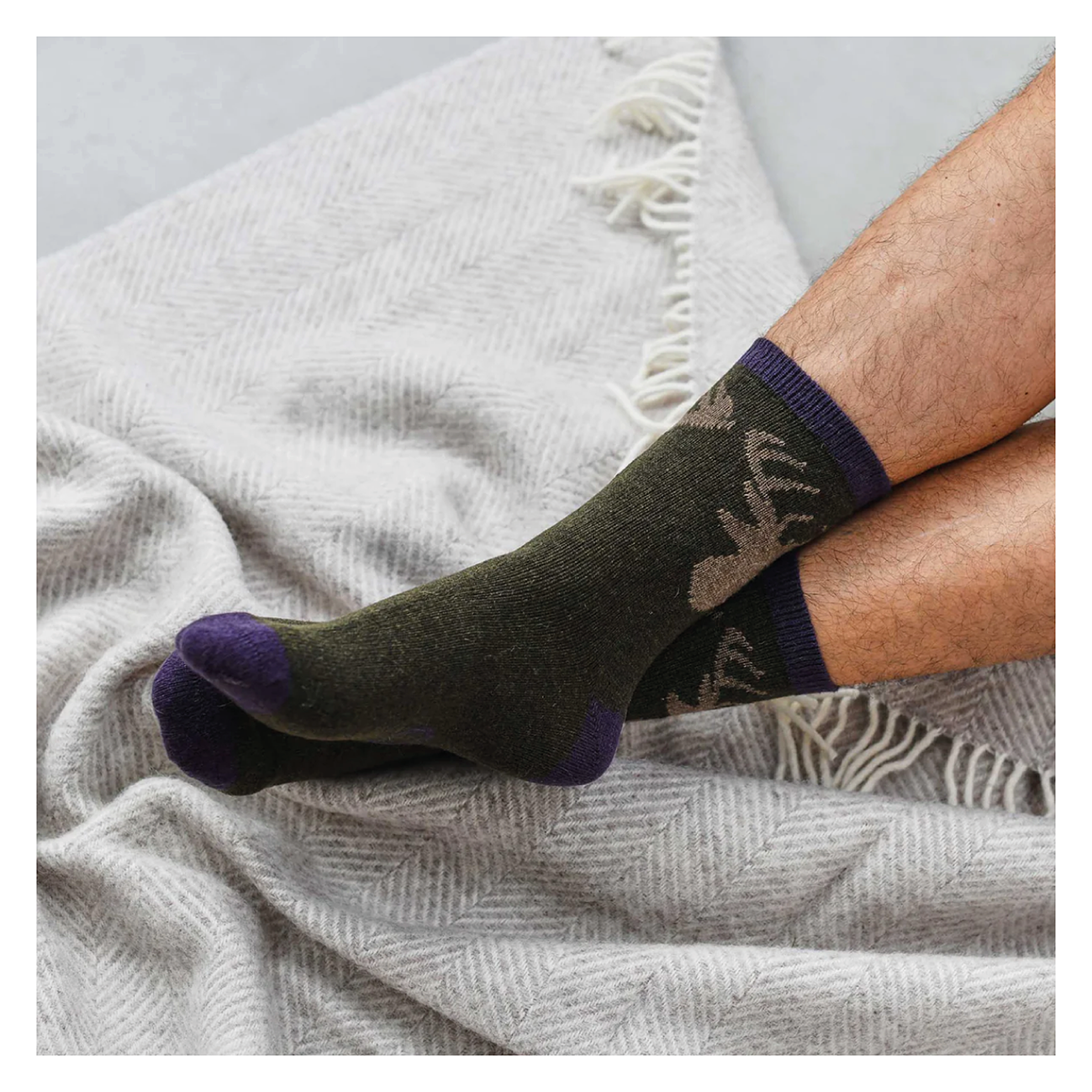 Catherine Tough Lambswool Men's Socks - Stag