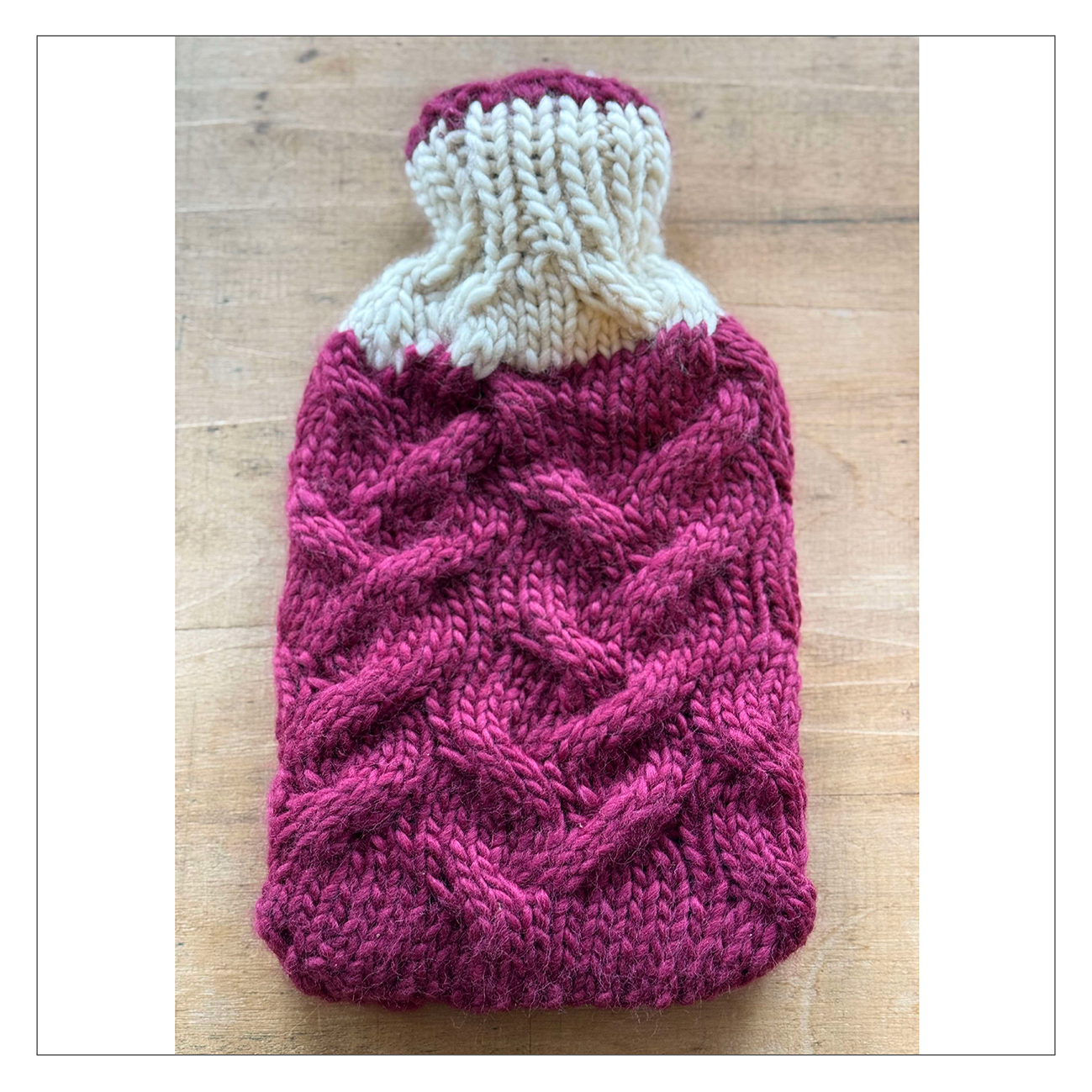 Hand Knitted Hot Water Bottle Cover