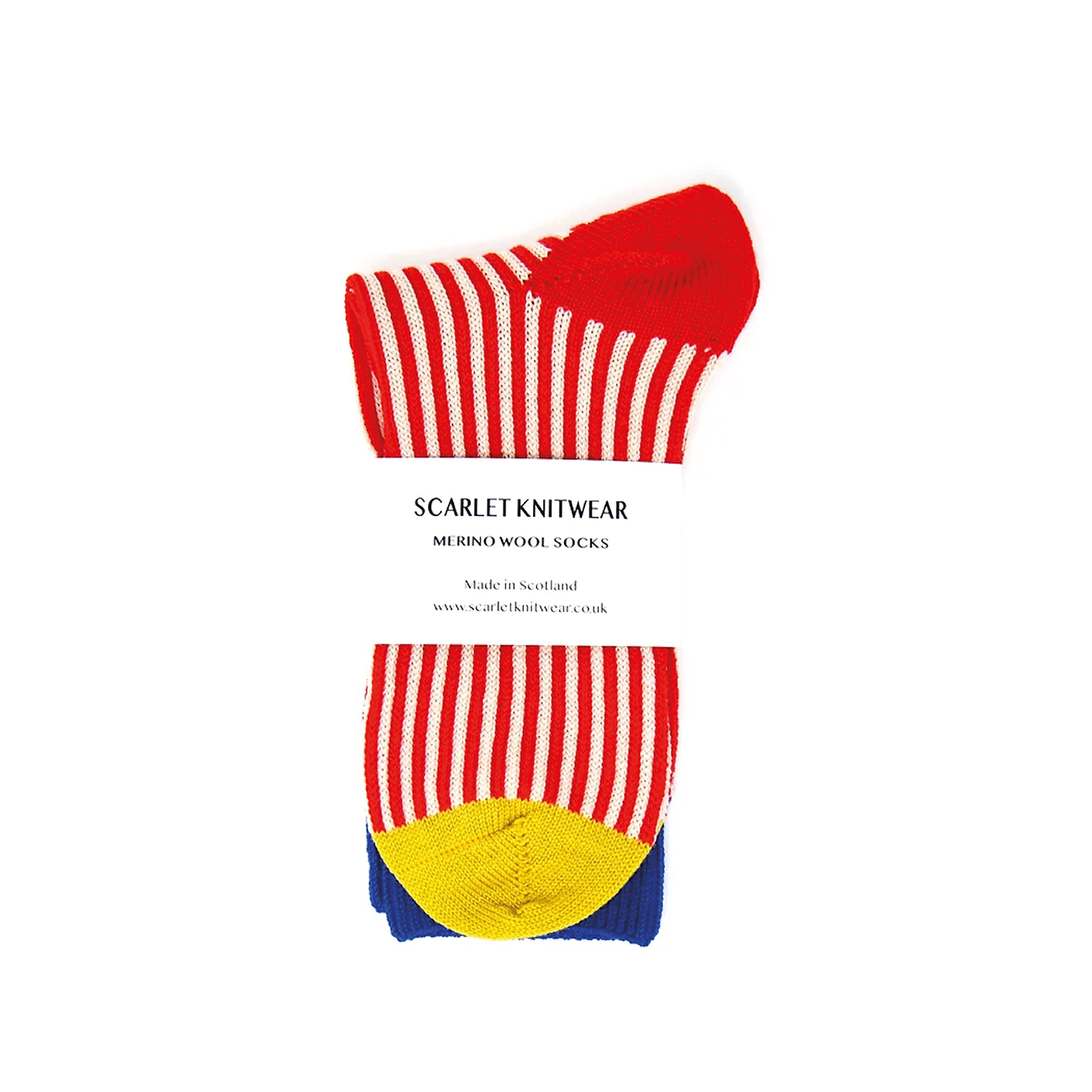 Merino Socks Red Stripe - Scarlet Knitwear