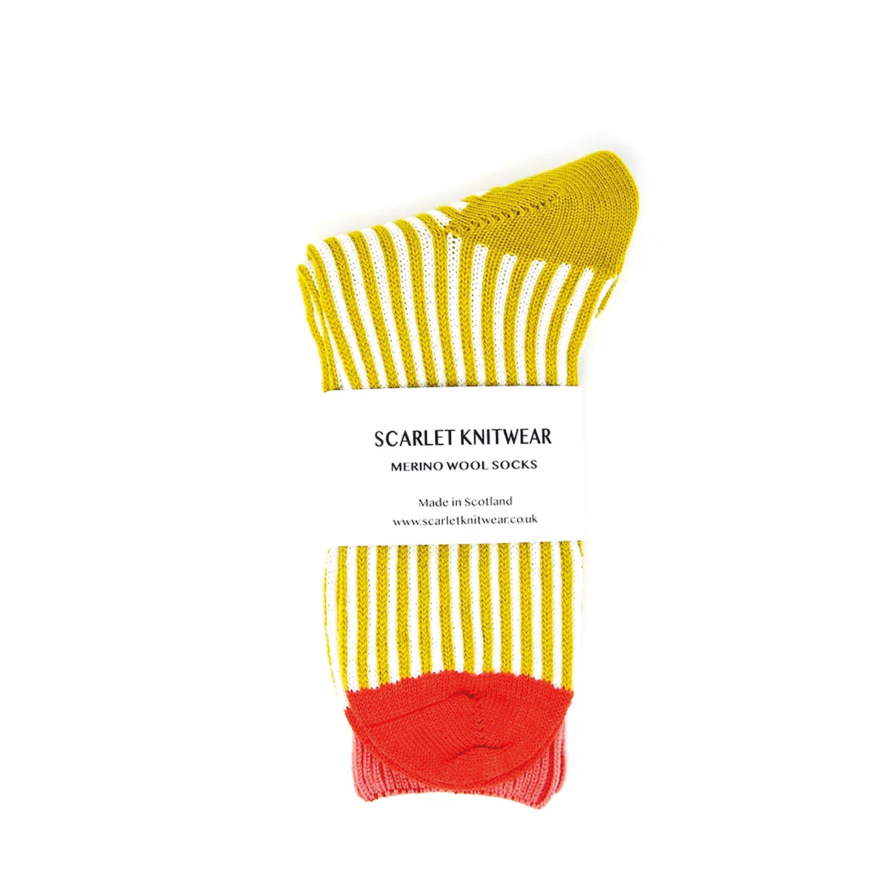 Merino Socks Yellow Stripe - Scarlet Knitwear